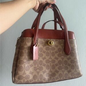 Coach Tan and Brown Signature Satchel